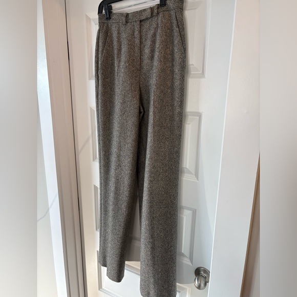Saks 5th Avenue Wool Cashmere Pants straight leg Women's 2 Gray tailored refined - Picture 3 of 13